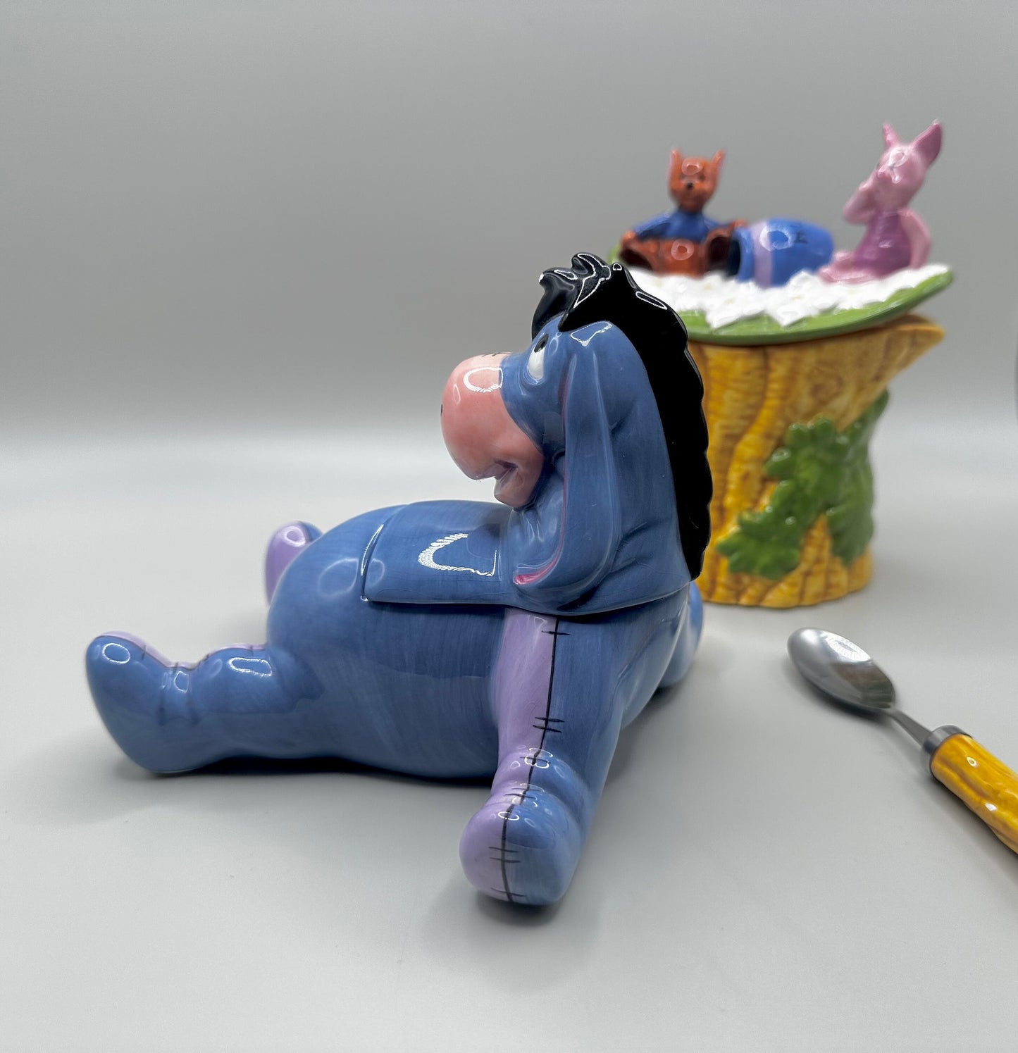 Eeyore and Piglet/Roo Winnie the Pooh Disney Sugar Bowl and Creamer Ceramic Set Vintage