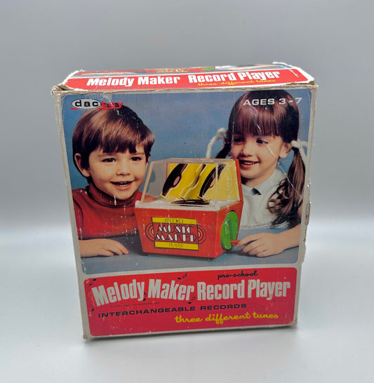 Melody Maker Record Player Pre-School Jukebox Vintage 70s Toy with Box